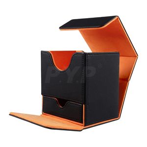 Boîte à dés en cuir PU 100+ Premium PU Trading Yugioh Gaming avec aimant, grande boîte de deck, boîte de deck de jeu de cartes TCG Pokemoned - Product Image 1