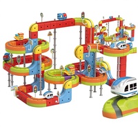229 pièces Ensemble de blocs de construction magnétiques pour voitures sur rail, Jouet éducatif Montessori, Petit train à lévitation électrique, Jouet de construction DIY