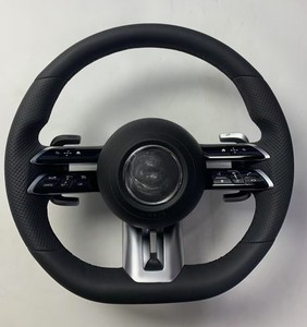 Volant en cuir intégral pour Mercedes <span class=keywords><strong>Amg</strong></span> <span class=keywords><strong>E</strong></span> CLASS W213 E53 E63 W206 C43 C63 W223 S63 GLC X253 W463 G63 SL EQS W177 C118 X167 - Product Image 2
