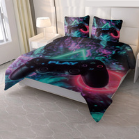 Ensemble de literie pour manette de jeu, 3 pièces, motif personnalisé, logo, housse de couette, ensemble de literie 100% polyester