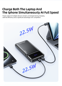 แบตเตอรี่ลิเธียมโพลิเมอร์ค<span class=keywords><strong>ว</strong></span>ามจุสูง 22.5W ชาร์จเร็<span class=keywords><strong>ว</strong></span> <span class=keywords><strong>พา</strong></span><span class=keywords><strong>ว</strong></span><span class=keywords><strong>เวอร์</strong></span><span class=keywords><strong>แบงค์</strong></span>บางเฉียบ 10000mAh สำหรับกิจกรรมกลางแจ้ง ท่องเที่ยว ธุรกิจ - Product Image 3