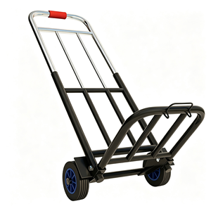 Steel Hand Cart with 2 Wheels Durable Foldable <b>Platform</b> <b>Trolley</b> Silver Powder Coated Frame for Heavy Duty Use - Product Image 1