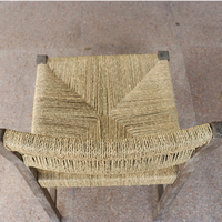Chaise de salle à manger moderne en chêne et rotin, faite à la main, avec structure en bois tressé, design antique français massif, pour restaurant, salon, fête, mariage