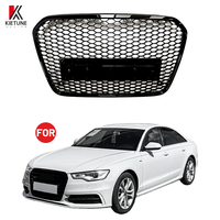 Vente en gros d'usine, nouvelle calandre avant en nid d'abeille de style RS6 en ABS, noir brillant pour Audi A6 C7 2010-2014, logo personnalisé
