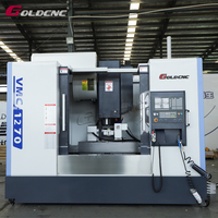 Centre d'usinage CNC automatique 5 axes GOLDCNC VMC1270, broche simple, fraisage vertical lourd, système de contrôle GSK, broche BT40