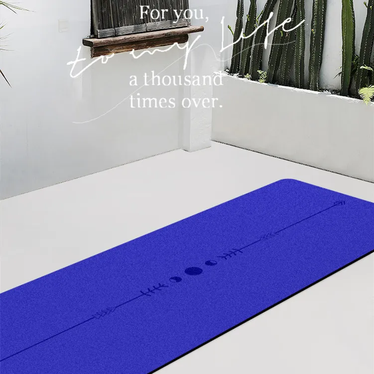 Güneş tutulması toksik olmayan cilt dostu Coir PU Yoga Mat kaymaz özel Yoga paspaslar ekstra yastık