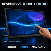 Moniteur portable tactile 18,5 pouces FHD IPS 100Hz ultra-fin 15 mm avec double USB-C et HDMI pour ordinateur portable, idéal pour les voyages d'affaires