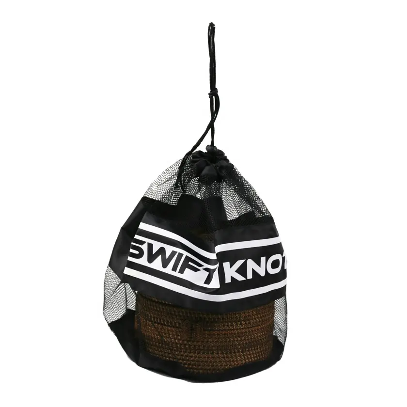 Sacos redondos do logotipo personalizado do fundo do poliéster e da malha emenda cordão sacos esportivos para bolas
