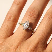 Bague de fiançailles en diamant de laboratoire LBR33, taille marquise, 1,53 carat, or massif 18 carats pour femme, bijoux fins, cadeau de mariage