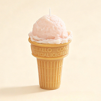 Bougie parfumée à la crème glacée, bougie façonnée faite à la main, ornement parfumé d'ambiance pour la décoration de la maison et de la chambre