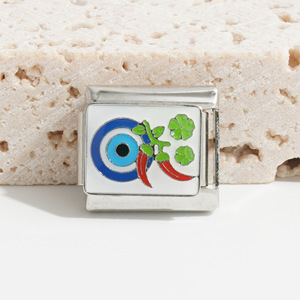 Bracelet modulaire en acier inoxydable avec breloques de dessins animés, ensemble de bijoux de mode unisexe à faire soi-même - Product Image 3