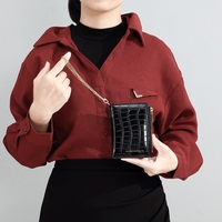 Dompet Wanita Jialing Mewah Merk Terkenal Bahan Kulit PU Resleting Rantai Dompet Ponsel Tipis Minimalis Poliester Tahan Air