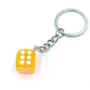 Simulation couleur dés porte-clés résine couleur unie Mini Mahjong pendentif Rectangle motif caoutchouc bijoux accessoires - Product Image 5