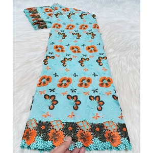 Tela de encaje de gasa suiza de Suiza, algodón suizo de alta calidad, proveedor dorado personalizado, tela de encaje negro africano con diamantes de imitación - Product Image 2