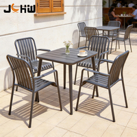 Ensemble de mobilier de patio extérieur en aluminium sur mesure de l'usine de Foshan, table et chaises pour café et restaurants.