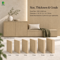 Contreplaqué recouvert de placage en chêne clair naturel Jinbase W-XM-206, qualité E0, 1220x2440mm, placage préfini, base en pin de 6 pouces.