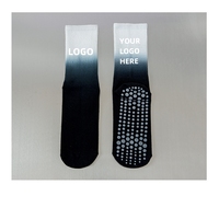 Top Vente Logo Personnalisé Meilleur Respirant Résistant À L'usure Gradient Couleur Yoga Pilates Crew Full Grip Chaussettes