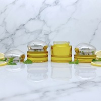 Pot cosmétique cylindrique rond en verre vide pour crème, 30G 50G 100G, avec couvercle à vis doré