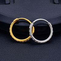 Anneau segmenté en titane ASTM F136 avec pierre CZ pour piercing, anneau de nez, clicker pour mamelon, cartilage d'oreille, tragus, hélix, lèvre, bijoux de corps