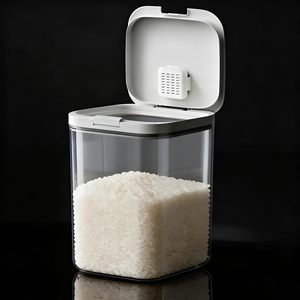 Contenants alimentaires en plastique écologiques avec couvercle hermétique à ouverture facile pour le stockage du sucre, du riz et des céréales - 5,5L/4,5L/2,8L - Product Image 1