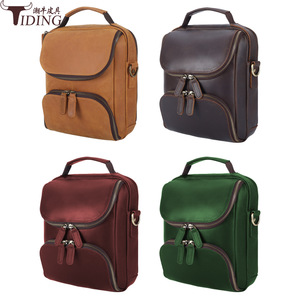 Tiding Men's Crossbody <b>Bag</b> Genuine Leather Dark Brown Durable Everyday Use - Product Image 3