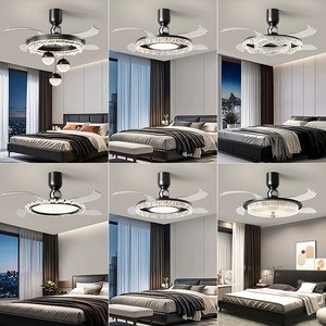 Ventilador de techo con lámpara para dormitorio, de lujo ligero y alta gama, modelo 2026 nuevo, estilo minimalista italiano, ventilador de techo con luz, ventilador de techo invisible. - Product Image 4