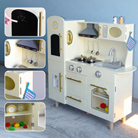 Ensemble de cuisine en bois MDF de luxe avec accessoires - Jouet éducatif pour les tout-petits et les enfants d'âge préscolaire - Jouets de cuisine d'imitation en boîte