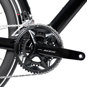 Bicicleta de Carretera de Fibra de Carbono, 24 Velocidades, Frenos de Disco Hidráulicos, Manillar Integrado, Cuadro Aerodinámico de Competición, Completa, T8-Disc-RS-24S, Totalmente de Carbono - Product Image 3