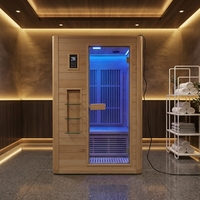 Cabine de sauna infrarouge lointain personnalisée pour intérieur, à spectre complet et faible EMF, en bois de pruche, pour 1-2 personnes, pour un spa et bien-être de luxe à domicile