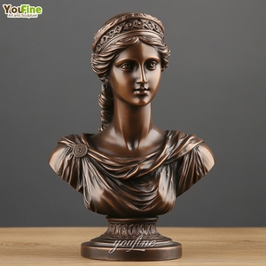 <span class=keywords><strong>Statue</strong></span> de buste d'<span class=keywords><strong>Artemis</strong></span> en bronze et cuivre grec classique, faite à la main - Product Image 4