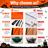 Décoration d'Halloween : Drapeau de plage, Drapeau plume, Bannière en forme de goutte d'eau, Drapeau en forme de fantôme, Citrouille, Chauve-souris pour la pelouse, la véranda, le jardin, les fêtes