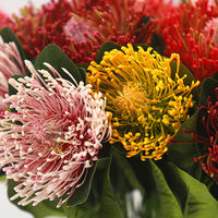 Bouquet de fleurs artificielles Protea King Lily à toucher réel, fait main, pour la décoration de la maison, les fêtes de remise de diplôme et Noël