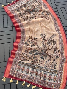 ผ้าคลุมไหล่ออร์แกนซ่าพิมพ์ลายดิจิทัลสไตล์ชาติพันธุ์ ลดราคาพิเศษ สำหรับงานตัดเย็บเสื้อผ้าและชุดเดรส - Product Image 5