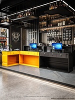 Comptoir de réception commercial en métal de style industriel pour restaurants de barbecue, salles de sport, cafés, magasins de vêtements, usage en petit coin