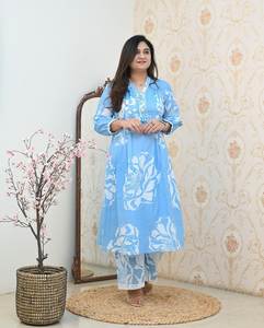 Unity Luxure Premium Cotton Floral Printed Kurta Set with <b>Pant</b> Soft Breathable Fabric Elegant Daily & Festive Wear - Product Image 1