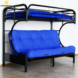 Juego de Muebles de Dormitorio Escolar al por Mayor para Apartamentos Pequeños, Litera de Metal Negra Personalizada, Sofá Cama Plegable Moderno Tamaño Queen - Product Image 1