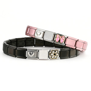 Customizable <b>Couple</b> <b>Bracelet</b> Stainless Steel Photo Module Heart Design Gift Jewelry Unisex - Product Image 5