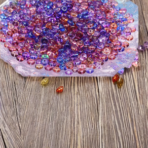 121 Cuentas Sueltas de Cristal de 8mm, 6x3mm, 450g, Cuentas de Vidrio de Colores Mezclados, Planas, para Hacer Joyería, Accesorios de Bricolaje - Product Image 2