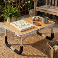 Table de lit pliable pour ordinateur portable, réglable en hauteur, portable, avec plateau en aluminium pour le travail, la lecture, le petit-déjeuner et le camping