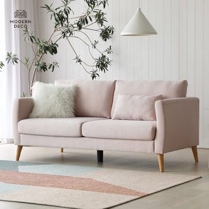 Sofá moderno de 3 plazas, tapizado en tela rosa, escandinava, color verde, gris, beige, crema y azul, HN-041 - Product Image 2