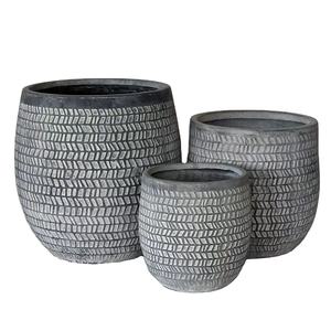 Vaso per Piante in Fibra Grande, Leggero, Elegante ed Ecologico con Foro <span class=keywords><strong>di</strong></span> Drenaggio per Uso Interno ed Esterno, Sala da Pranzo, Pavimento, Stile Moderno Rustico - Product Image 1