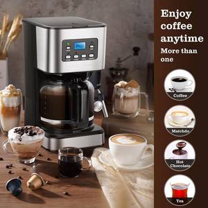 Appareil électrique de 1,5 l, 12 tasses, cafetière, cafetière électrique 3 en 1, petit déjeuner, boisson, machine à café, écran LCD - Product Image 4
