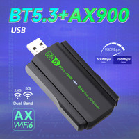 WiFi6 Dual Band AX900 BT5.3 900Mbps, adaptor kartu jaringan nirkabel USB tipe antarmuka PCI untuk PC Laptop