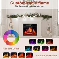 Petit poêle électrique de 23 pouces télécommande moderne 3d lumière LED insert de flamme rv led chauffage de cheminée électrique