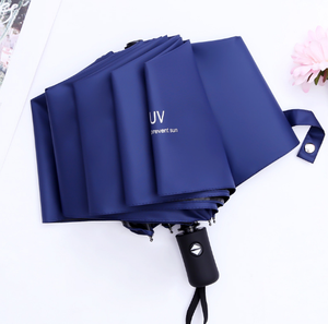 Domingo automático abrir y cerrar 3 veces protección UV Pongee paraguas publicidad impermeable con mango de plástico para viajes - Product Image 5