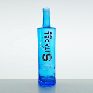 750ml <span class=keywords><strong>700ml</strong></span> bespoke lụa màn hình decal in phun dập nổi logo Đen Vodka Gin Whisky chai thủy tinh - Product Image 3