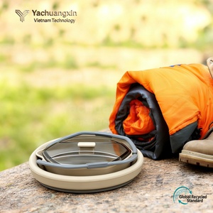 Collapsible Green Cooking <b>Pot</b> With Lid 3-4L Stainless Steel Foldable Outdoor Camping Gas Stove Compatible - Product Image 6