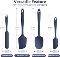 Ensemble de 4 spatules en silicone sans BPA, résistantes à la chaleur, compatibles lave-vaisselle, pour cuisine, pâtisserie et usage domestique