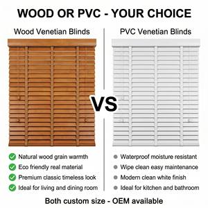 Tende Veneziane in <span class=keywords><strong>Legno</strong></span> con Lamelle da 50mm in Paulownia Tinta, Sistema a Corda, Protezione UV, Controllo Luce Integrato, Misura Personalizzata, Orizzontali - Product Image 3