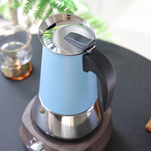 Mini cafetera italiana cubana <span class=keywords><strong>Moka</strong></span> con tapa Espresso Geyser Maker para estufa de inducción Metal Manual Geyser Coffee Maker - Product Image 3